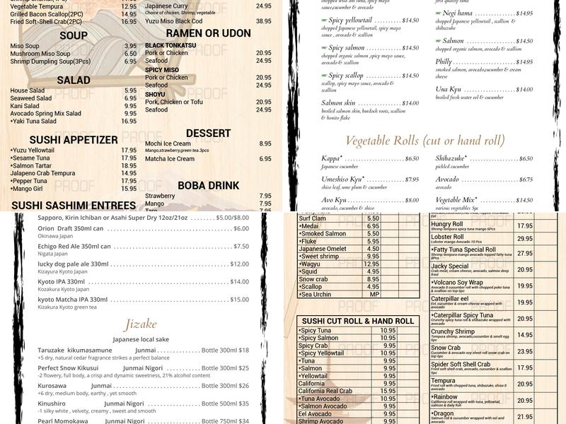 Mountain Flying Fish Menu
