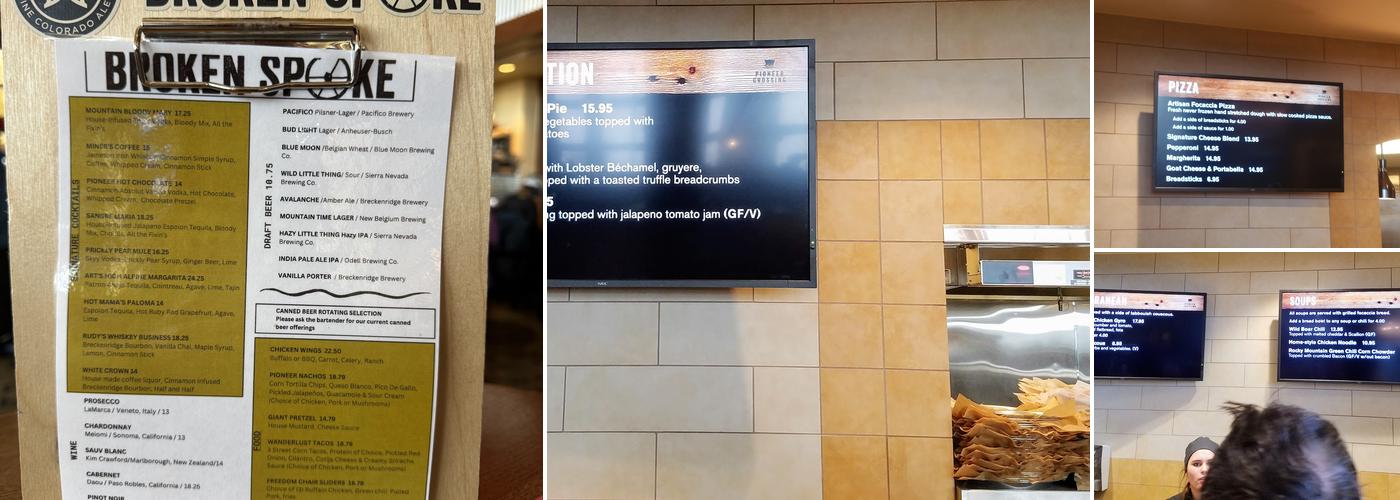 Pioneer Crossing Menu