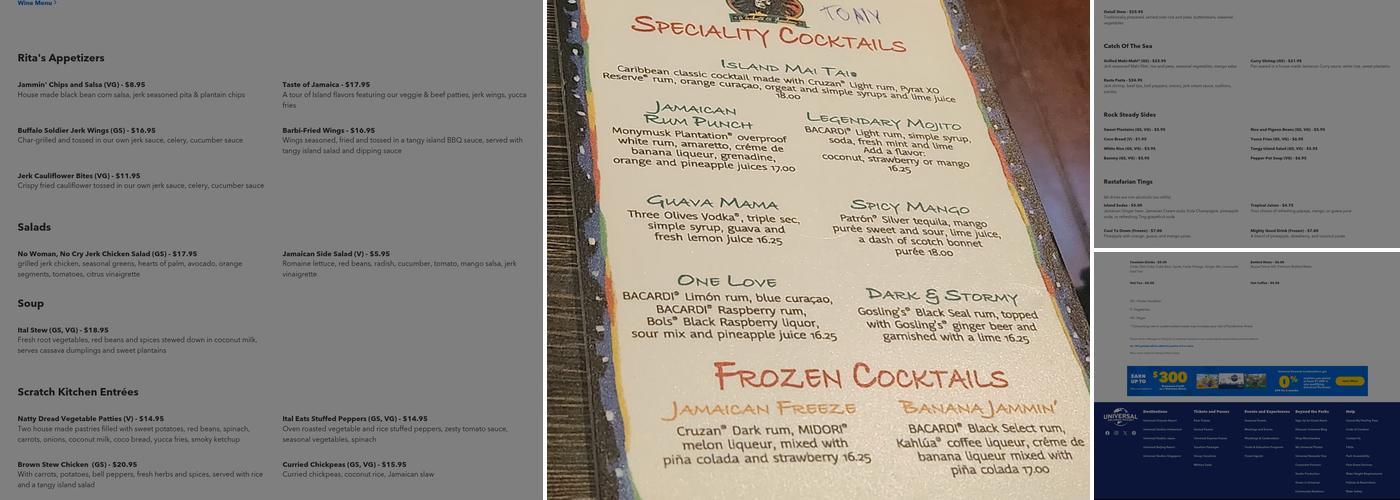 Bob Marley-A Tribute to Freedom Menu