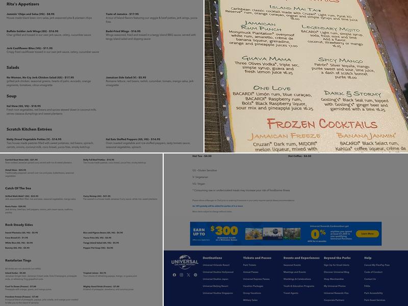 Bob Marley-A Tribute to Freedom Menu