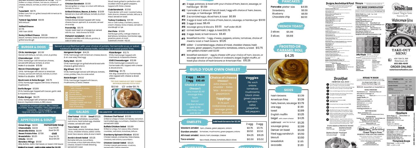 Wheel Inn Menu