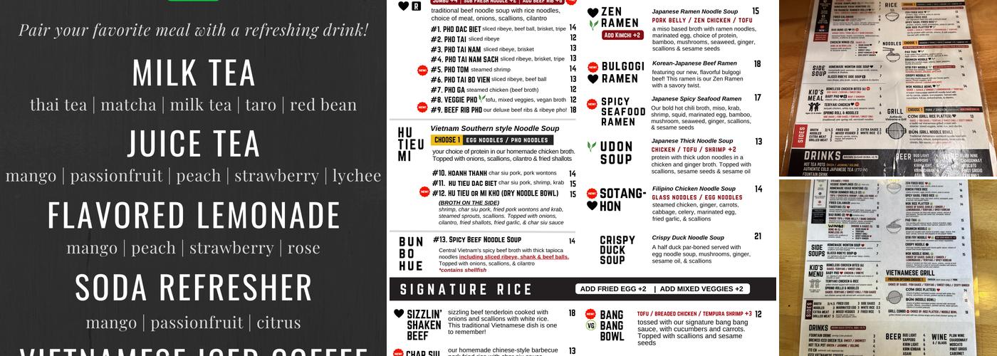 Zen Noodle Bar (Gainesville 34th & Archer) Menu