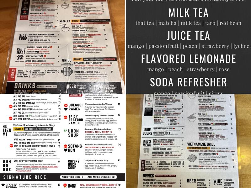 Zen Noodle Bar (Gainesville 34th & Archer) Menu