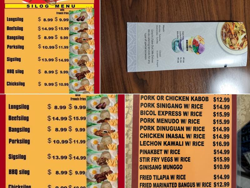 Inay’s Kitchen Menu