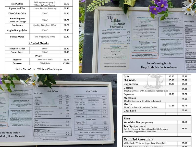 The Cake House Grassington Menu