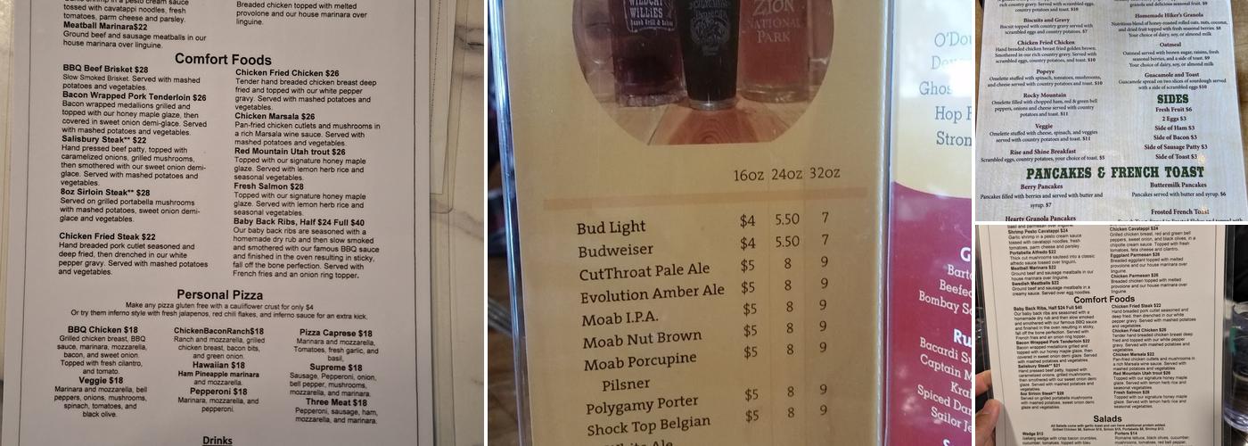 Porter's Menu