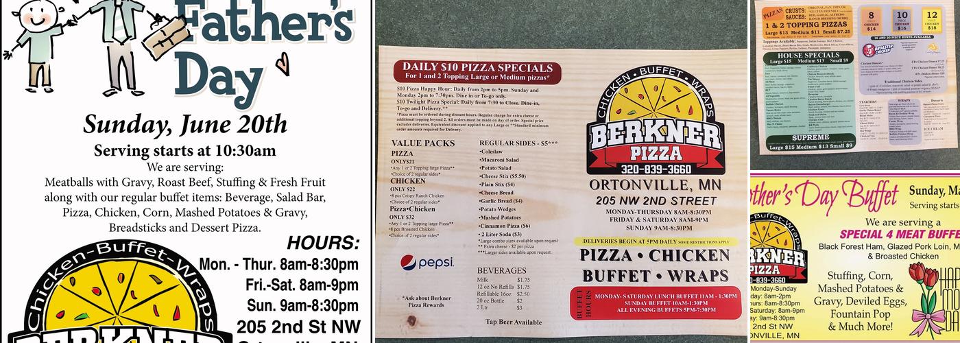 Berkner Pizza Menu