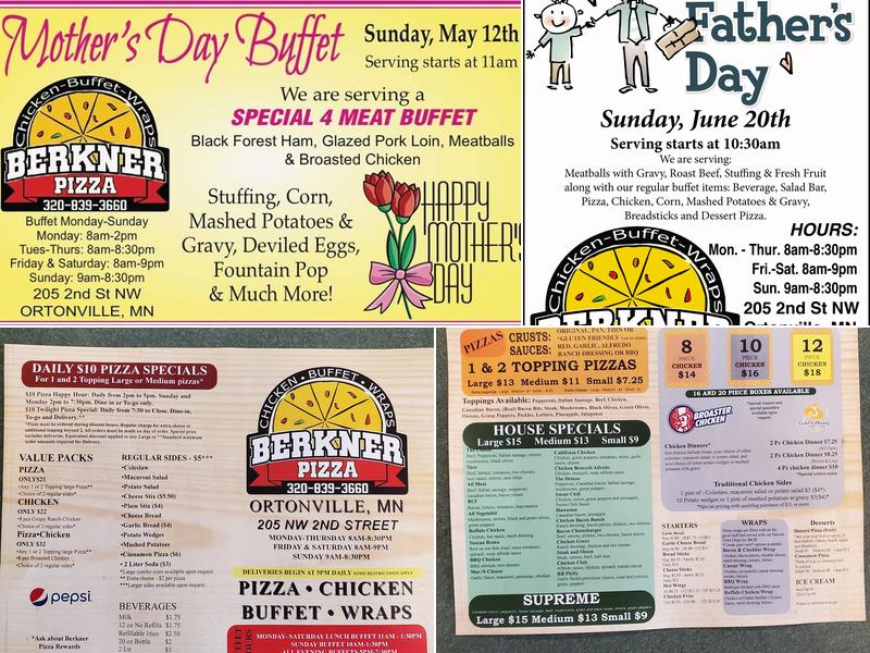Berkner Pizza Menu