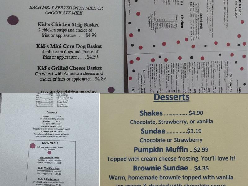Schuvers Cafe Menu