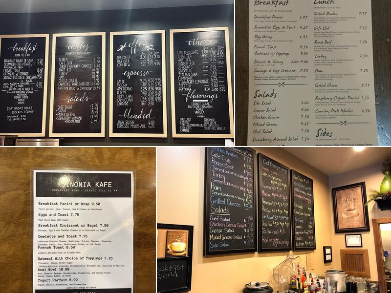 Koinonia Kafe Menu