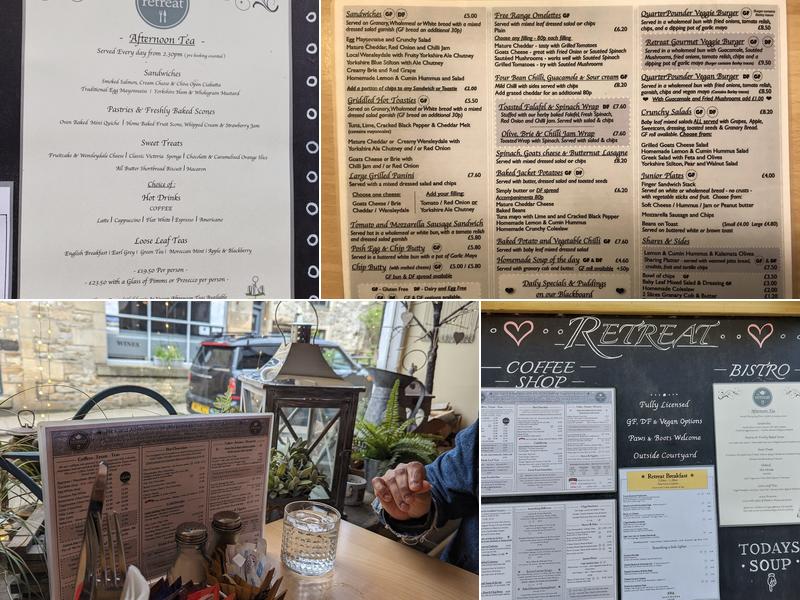Retreat Tearoom & Bistro Menu