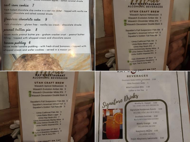 Ray's Restaurant Menu