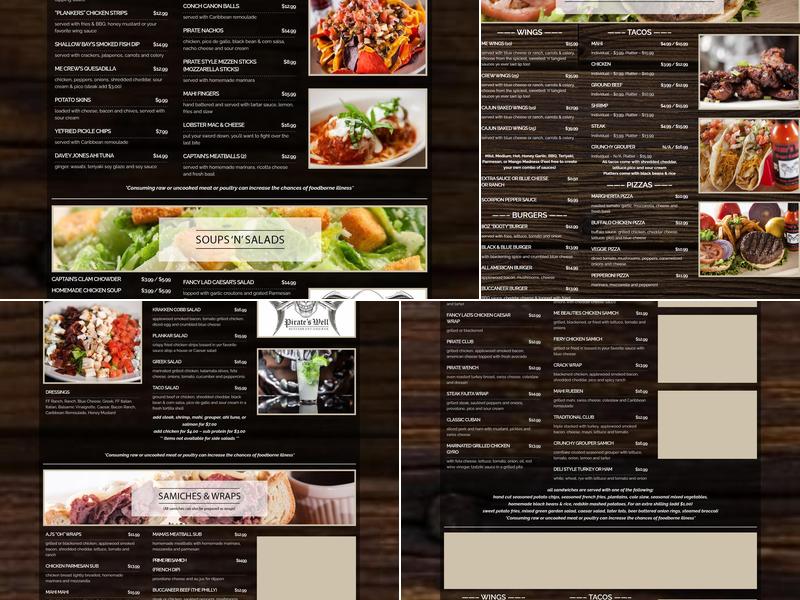 Pirate's Well Restaurant & BarG Menu