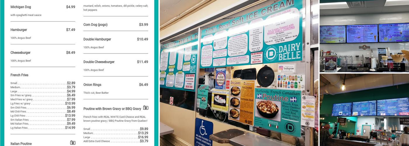 Dairy Belle Menu