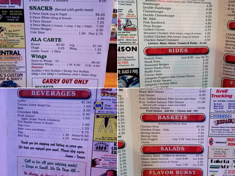 Plank-Inn Menu