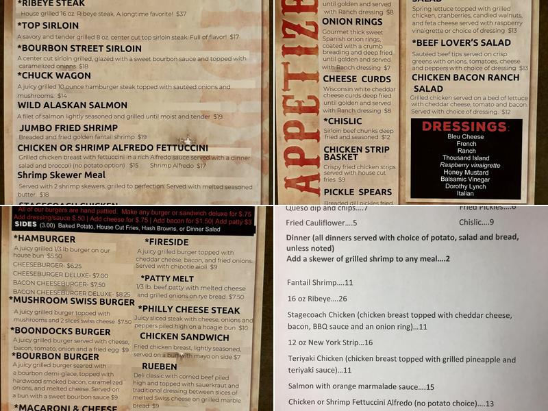 Boondocks Menu