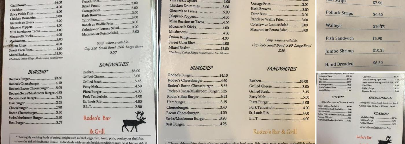 Rodeo Bar & Grill Menu