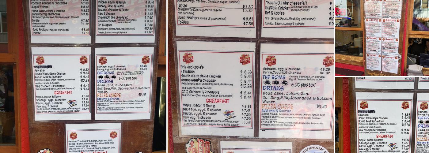 The Crepe Stand Menu