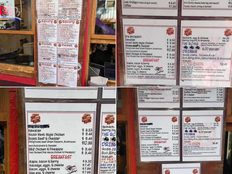 The Crepe Stand Menu
