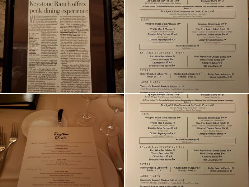 Keystone Ranch Menu