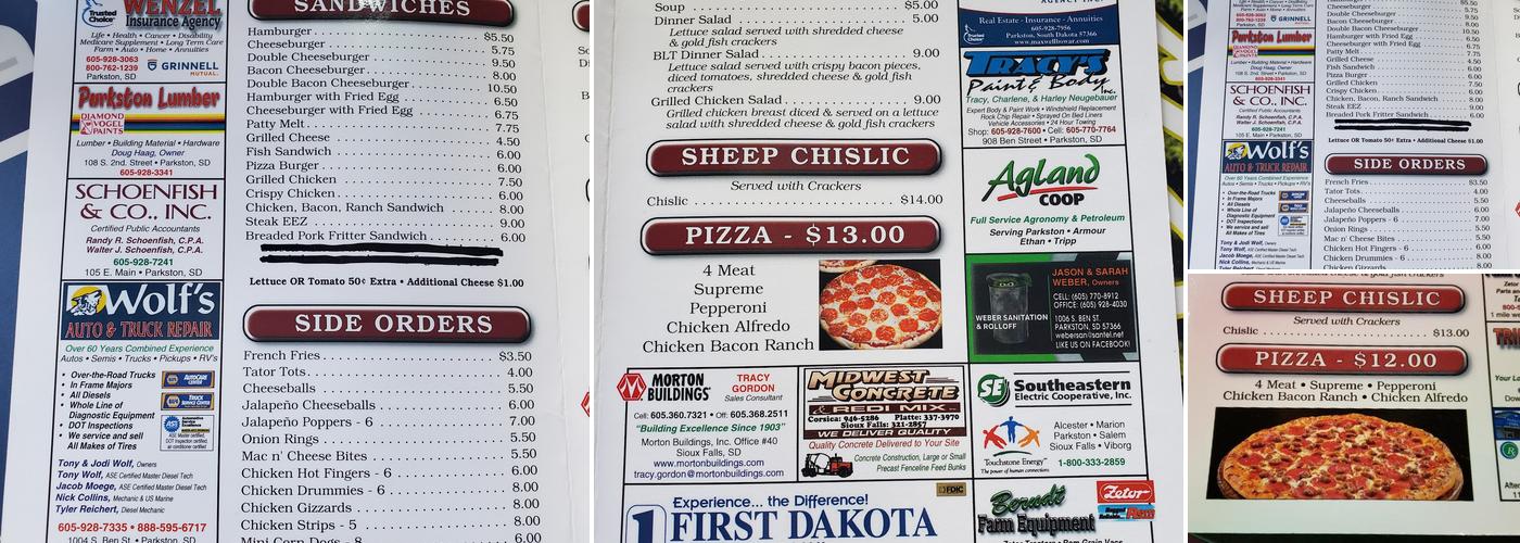 Boogs & Co Menu