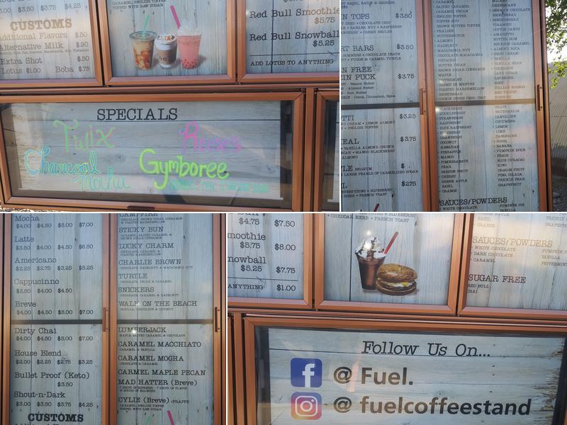 fuel. coffee stand Menu