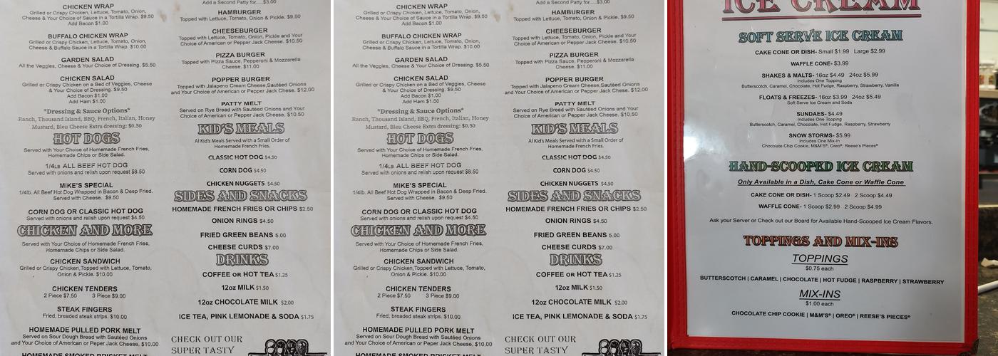 Dog Pound Grill & Ice Cream Menu