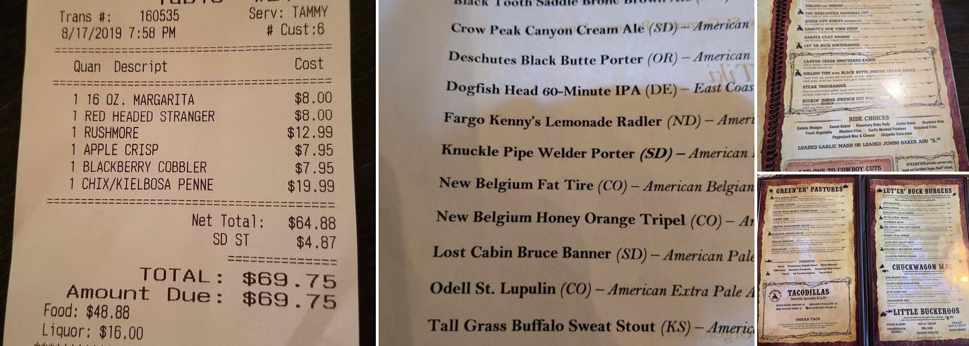 Steerfish Menu