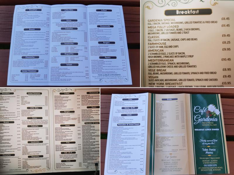 Cafe Gardenia Menu