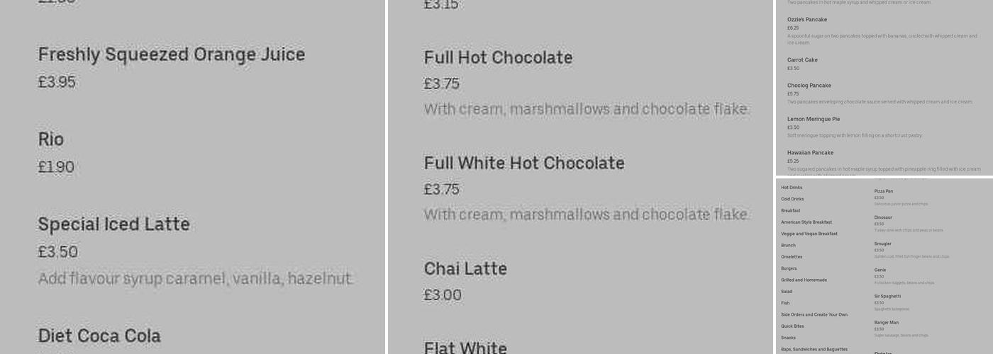 Ozzie’s Big Breakfast Menu