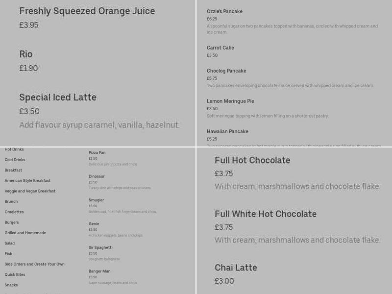 Ozzie’s Big Breakfast Menu