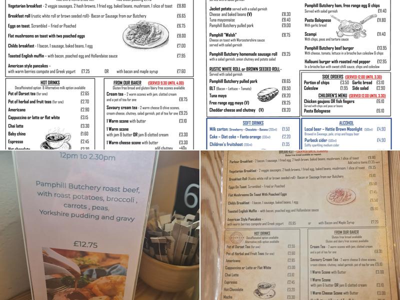Pamphill Parlour Café Menu