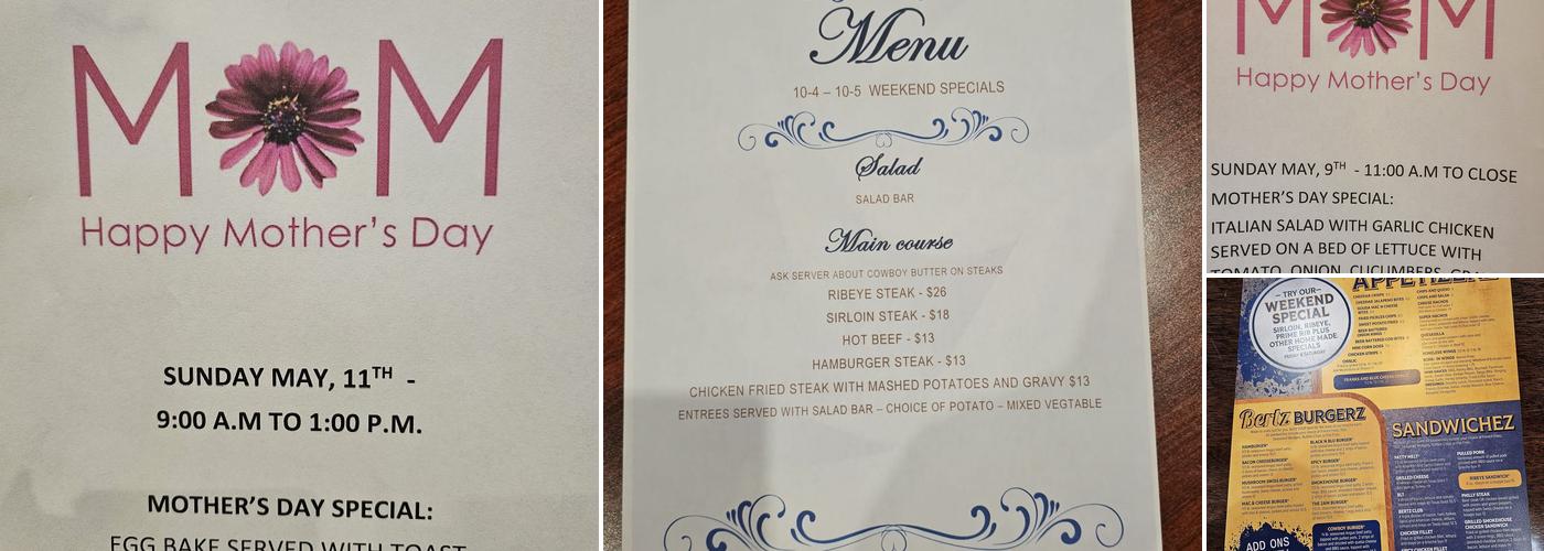 Bertz Sports Bar and Grill Menu