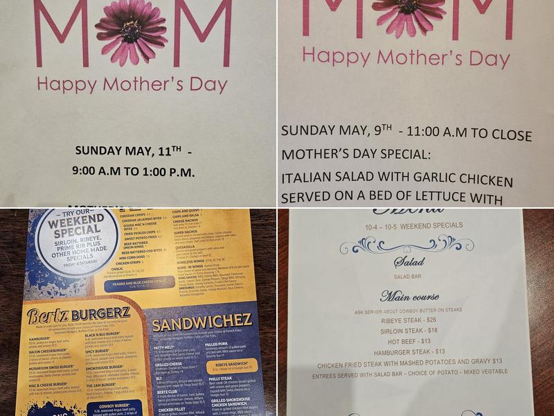 Bertz Sports Bar and Grill Menu