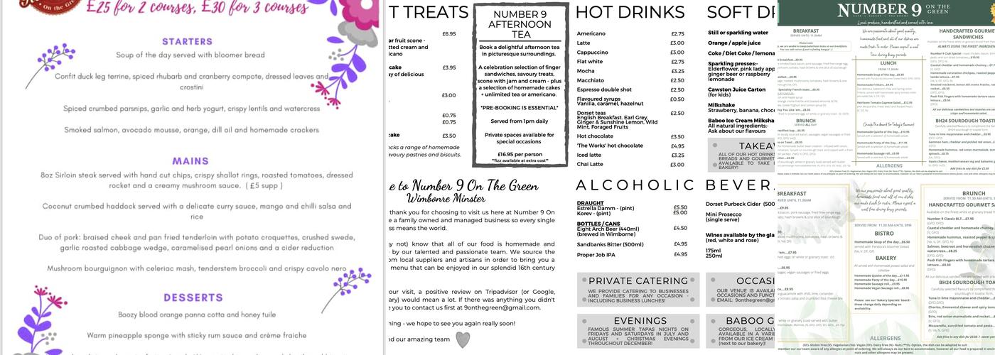 Number 9 on the green Menu