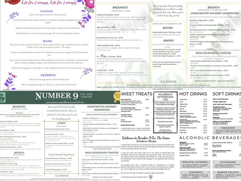 Number 9 on the green Menu