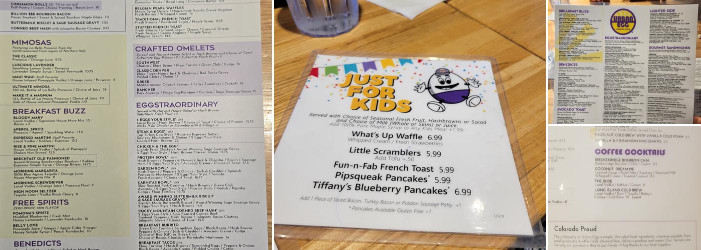 Urban Egg Menu