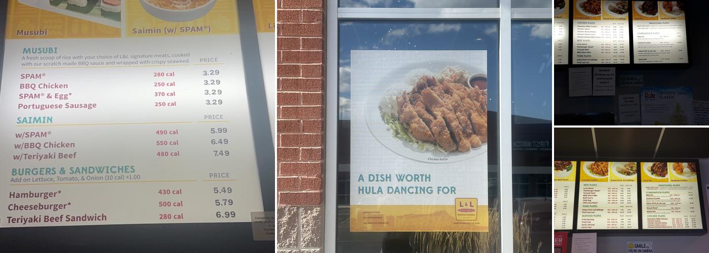 L&L Hawaiian Barbecue Menu