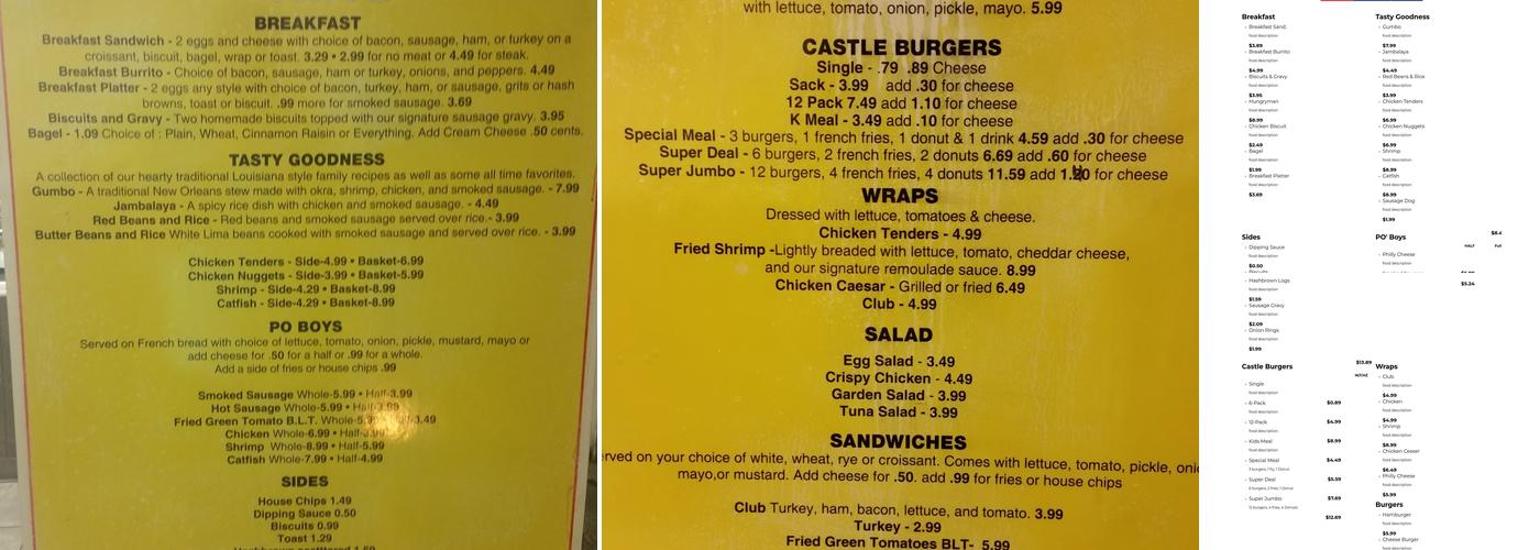 Donut King Menu