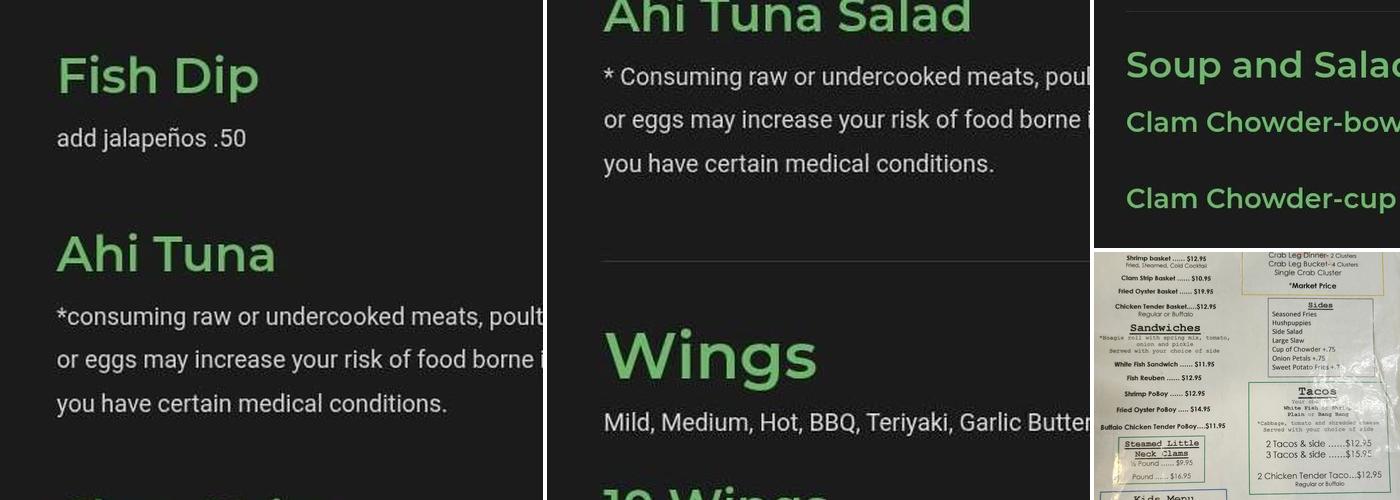 Clermont Oyster Bar Menu