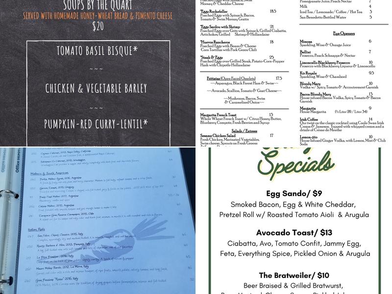 The Margarita at Pine Creek Menu