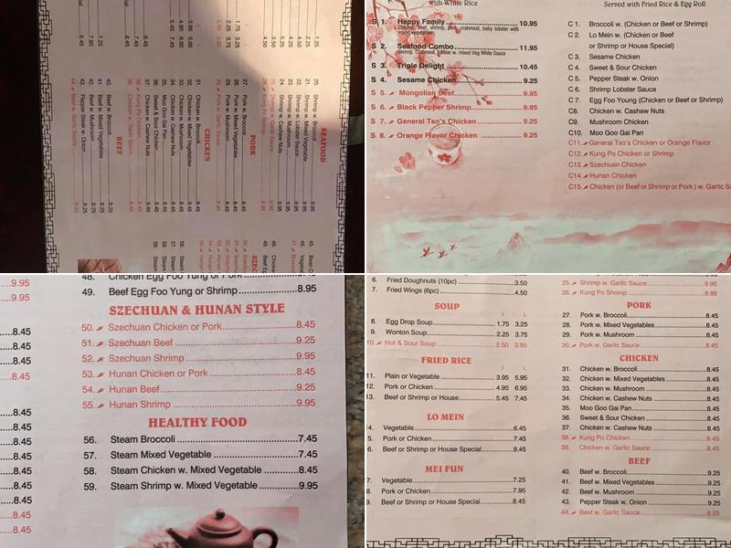 Happy China Menu
