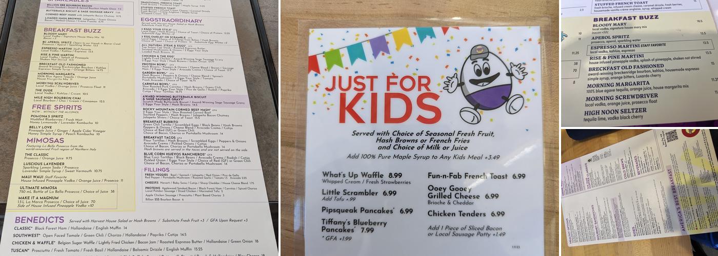 Urban Egg a daytime eatery Menu