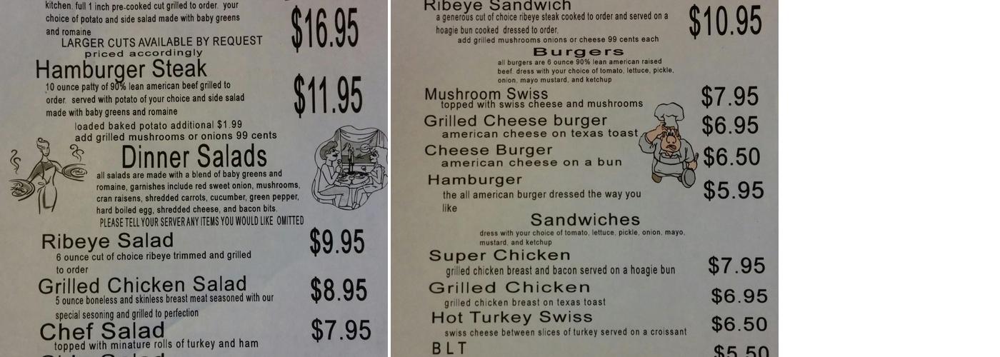 Rubee's Restaurant Menu