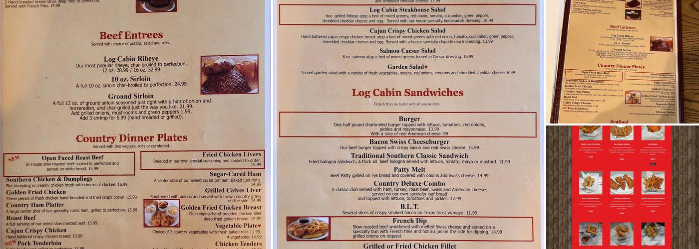 Log Cabin Restaurant Menu
