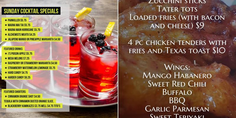Copper Miner Saloon Menu