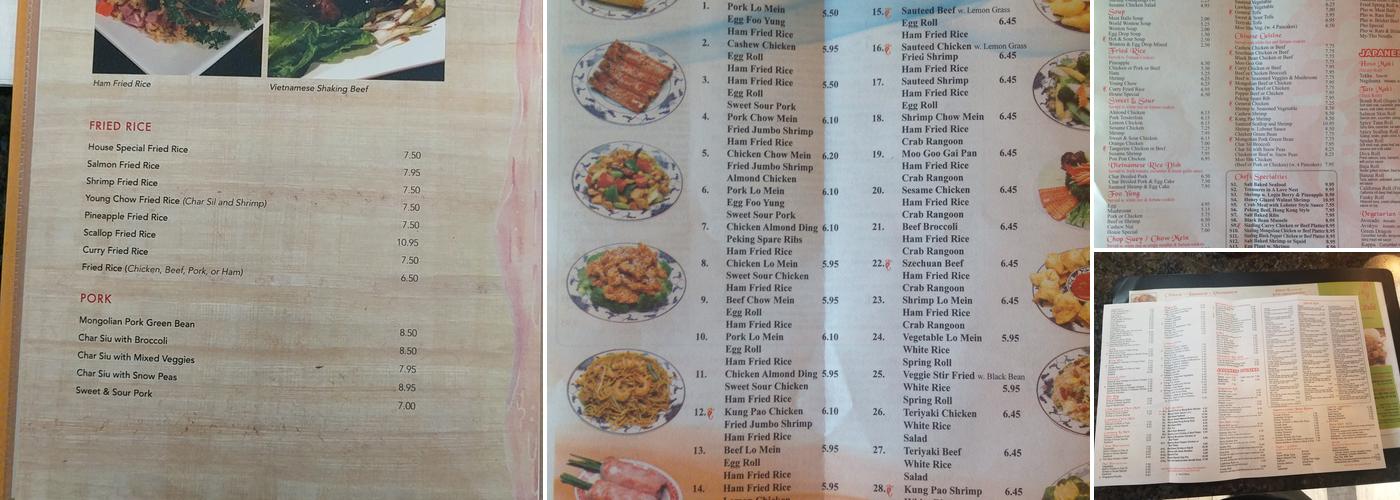 Banzai Teppan Yaki Menu