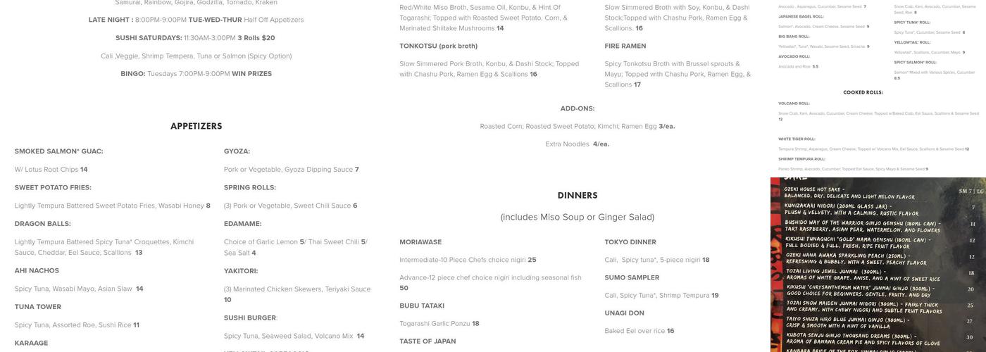 The Twisted Chopstick Menu