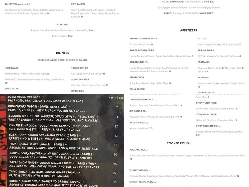 The Twisted Chopstick Menu