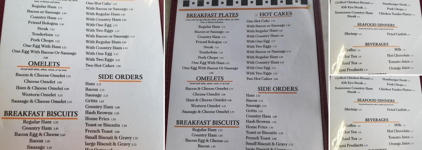 Edgewood Restaurant Menu